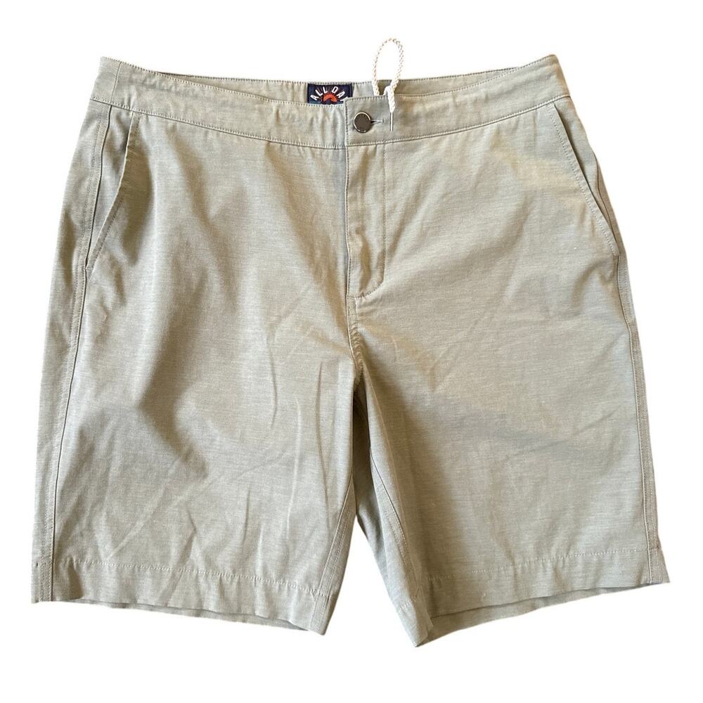 Faherty All Day Shorts in Pale Green Size 35 Golf Flat Front Quality